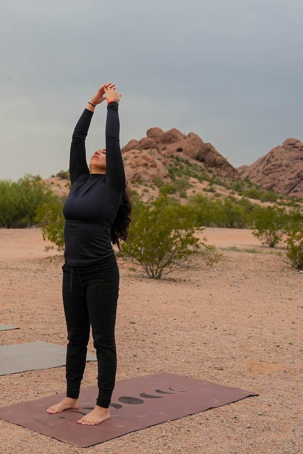Red Rocks Sedona Colored Phases of the Moon Yoga Mat in Extra Wide Size